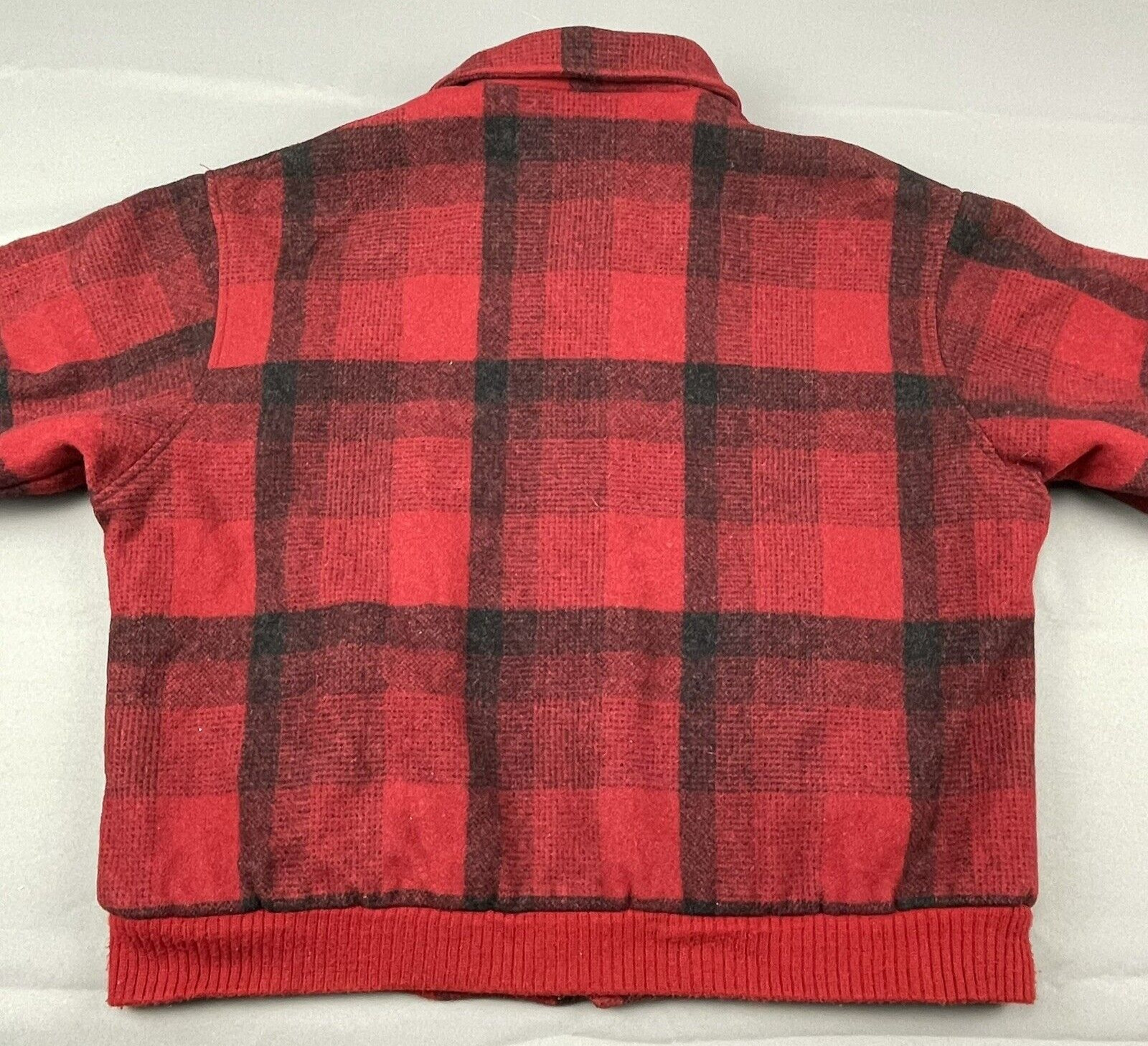 PENDLETON Jacket Full Zip 100% Virgin Wool Red & … - image 4