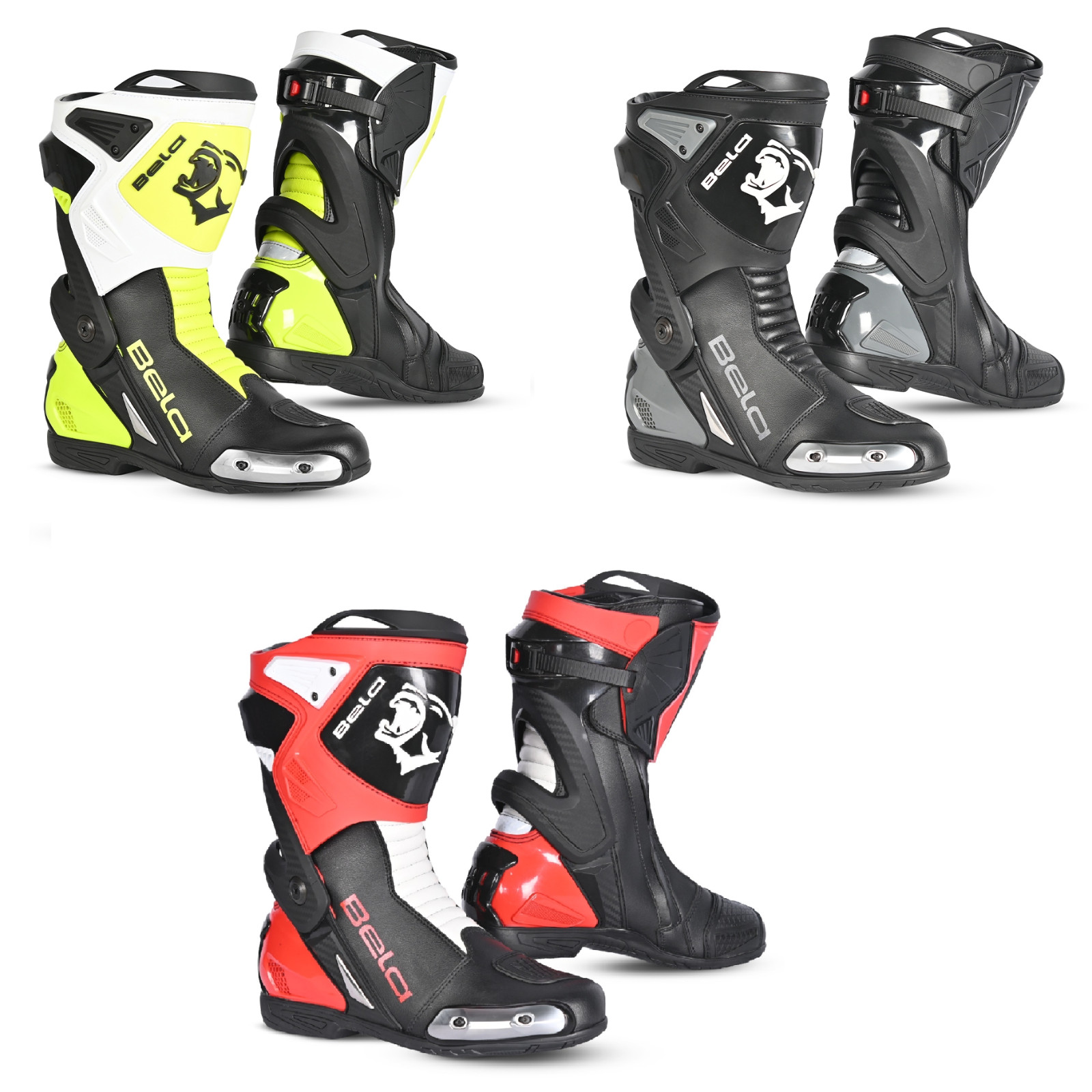 BELA - Bota de cuero para carreras de motos todoterreno Turbo Track