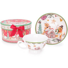 Christmas Concepts® 6oz Tea Cup & Saucer Set And Matching Decorative Gift Box