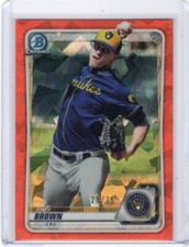 2020 Bowman Chrome ZACK BROWN Prospect ORANGE SAPPHIRE REFRACTOR #BCP-34 26/75