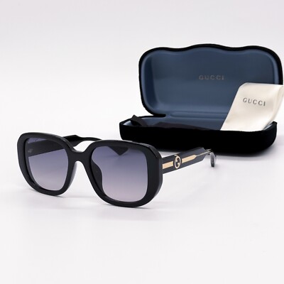 NEW GUCCI SUNGLASSES BLACK WOMEN SQUARE EYEWEAR Square-frame Double G sunglasses in black acetate | GUCCI® US main image 4