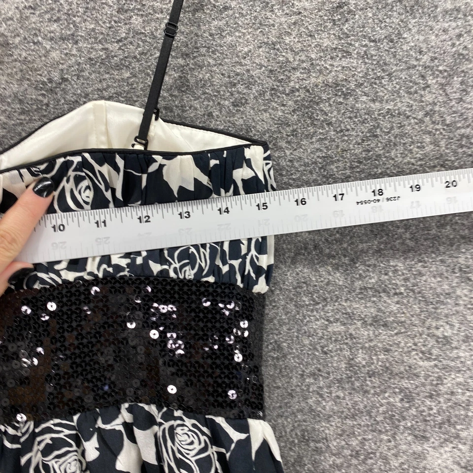 Vestido Casa Blanca Mercado Negro Mujer 4 Negro Floral Funda Midi Lentejuelas Seda Foto 3 de 4