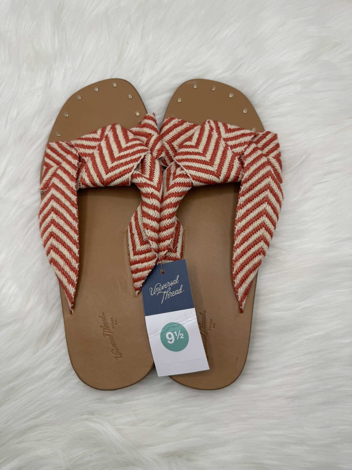 APL Sandali donna nuovi con etichette stampa Louise Chevron annodati slide filo universale rosso