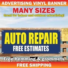 AUTO REPAIR Advertising Banner Vinyl Mesh Sign service mechanic free estimates