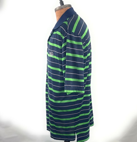 Footjoy The Pompey Golf Club Polo Shirt Men Size Large Blue Green Striped - Picture 4 of 6