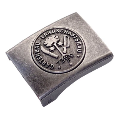 GRAVURMANUFAKTURBERLIN Koppelschloss Gartenbau Landschaftsbau - Handwerk - 4,5 cm breite Koppelgürtel