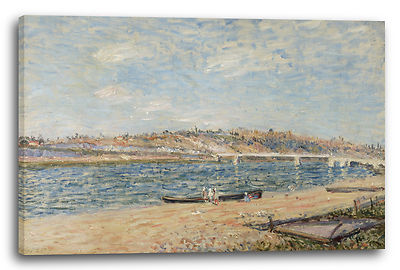 Lein-Wand-Bild Kunstdruck: Alfred Sisley la berge à Saint-Mammès 1884