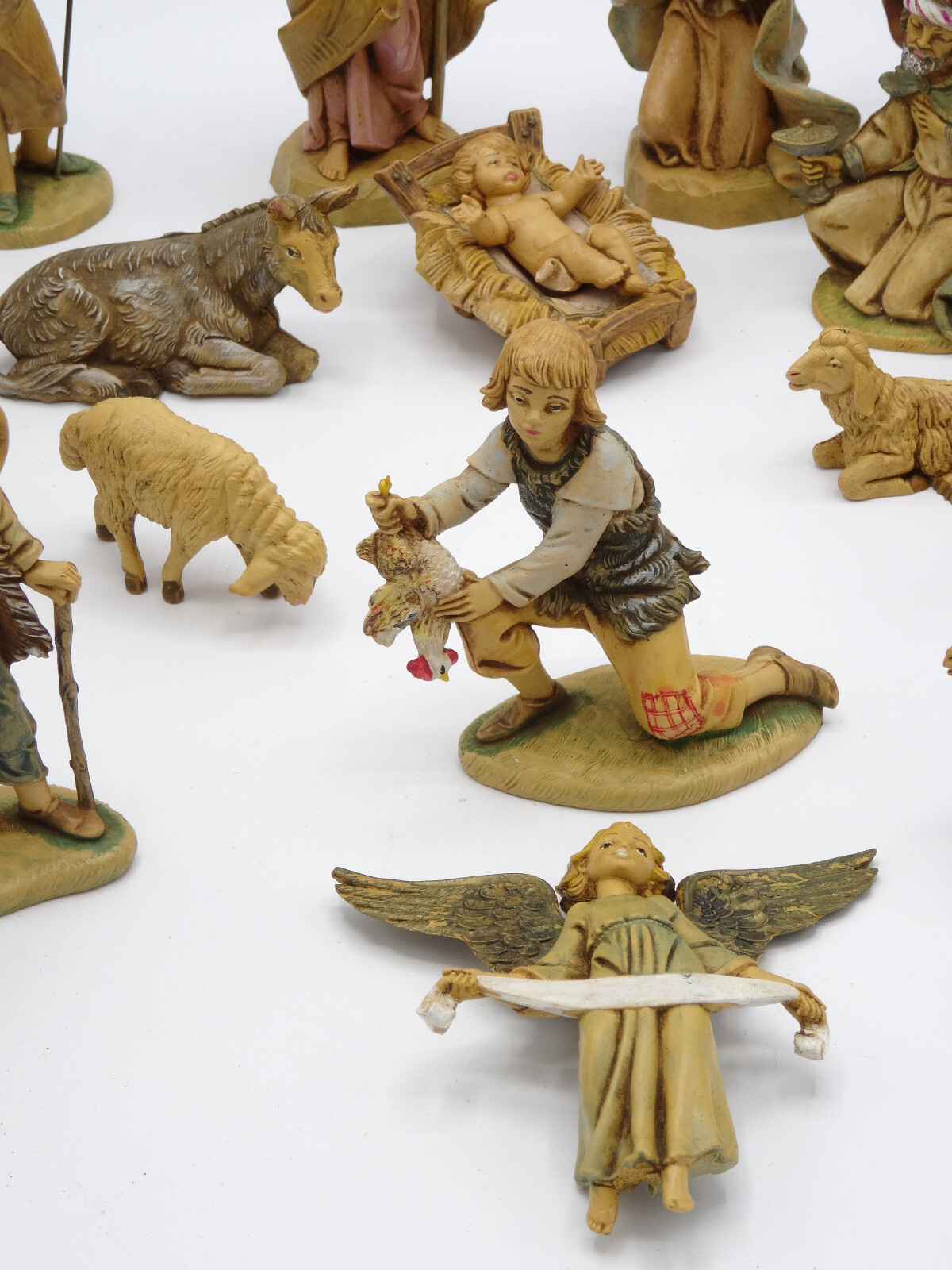 25 pcs VINTAGE FONTANINI NATIVITY SET VILLAGE FIGURES FIGURINE (1991