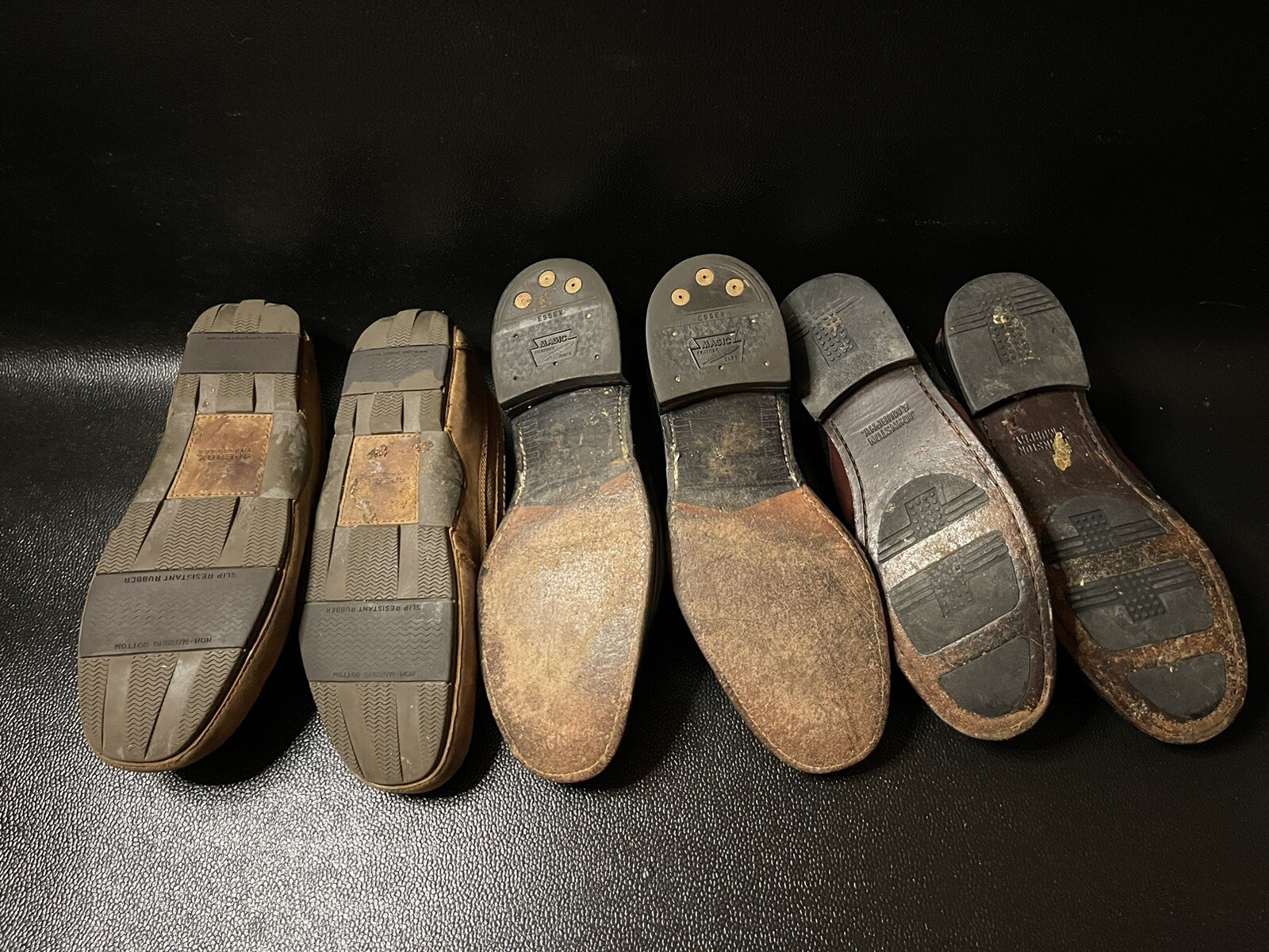 Lotto di 3 paia scarpe eleganti vintage Johnston & Murphy Sperry in vera pelle taglia 13