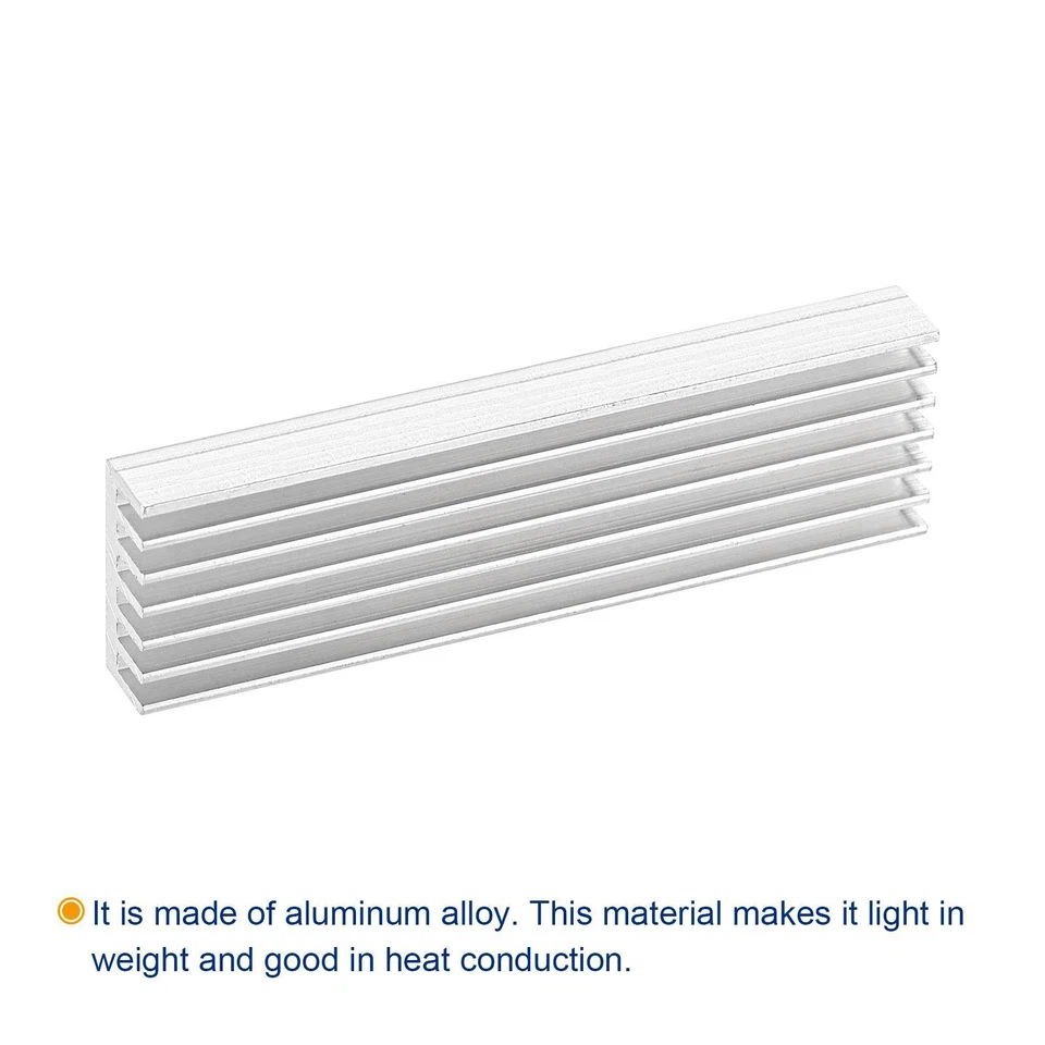 4 Stück Wärmeableitung Kühler Aluminium Kühlkörper 50x14x6mm für CPU Silber Ton - Bild 3 von 4