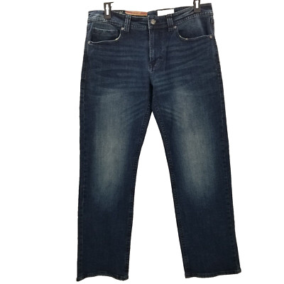 TK Axel Jeans Men s 34 X 32 Slim Boot Cut Med Blue Denim Stretch 5 Pockets NWT
