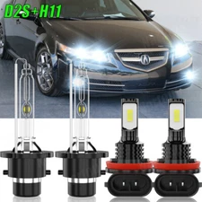 For Acura TL 2007-2008 HID Headlight High/Low Beam led Fog Light Bulbs Kit