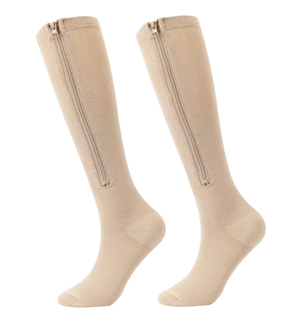 EasyOn Closed Toe Zipper Compression Socks 20-30 mmHg