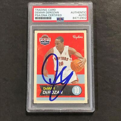 2012 Past & Present #19 DeMar DeRozan Signed Card AUTO PSA Slabbed Raptors