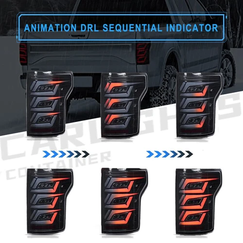 LED Smoke Tail Lights For Ford F150 Pickup 2015-2020 Sequential Indicator Lamps - Picture 3 of 10