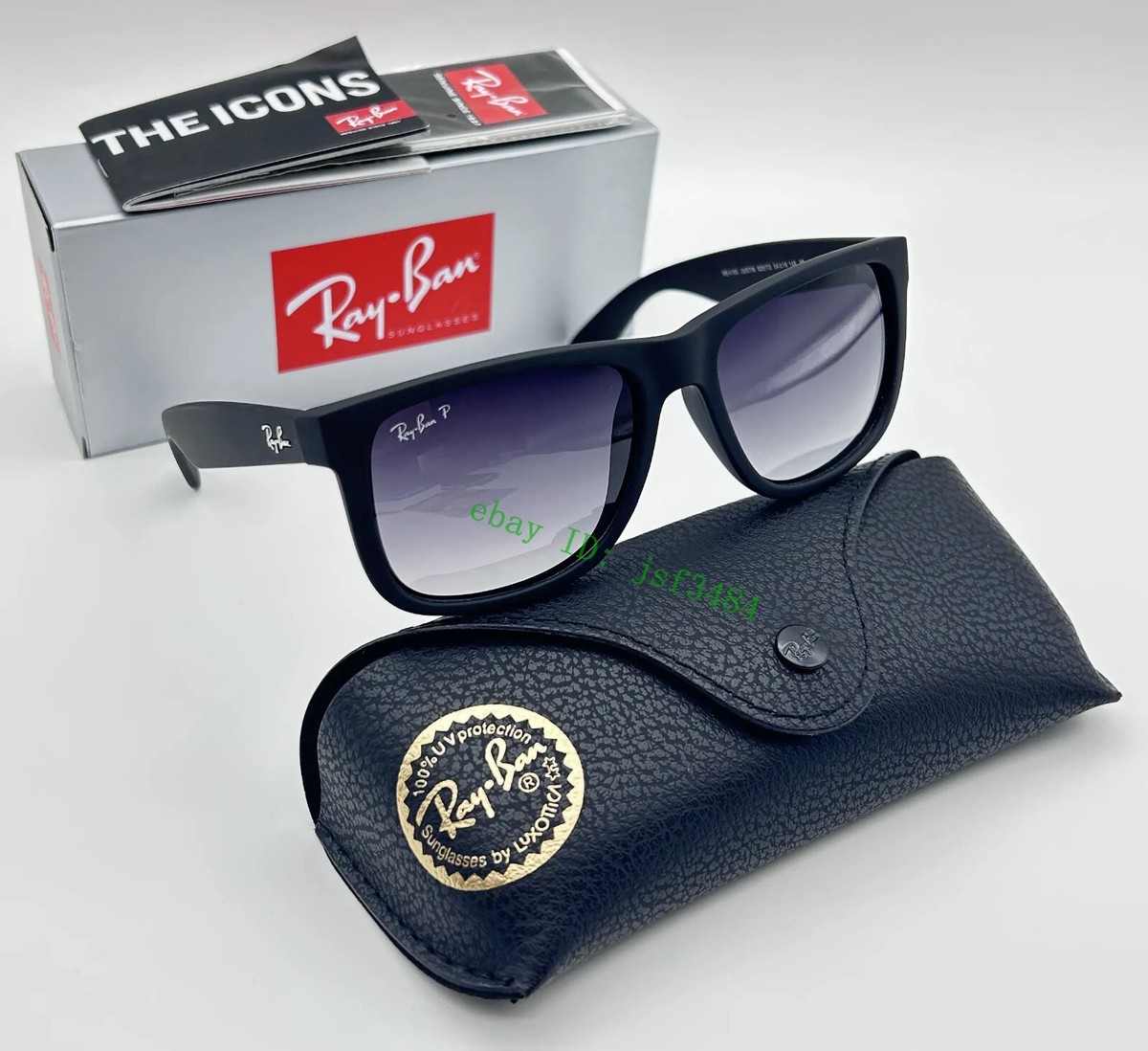 RAY BAN JUSTIN POLARIZED RB4165 622/T3 GREY GRADIENT 54MM CLASSIC