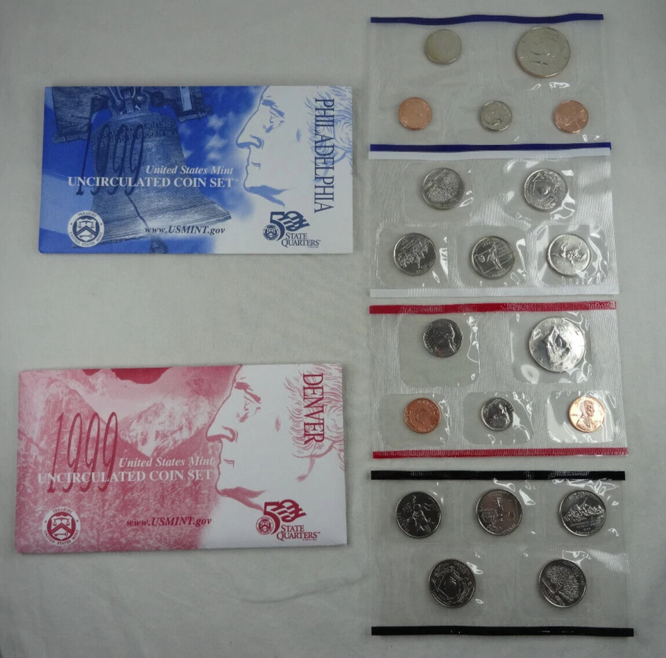 1999-2008 US Mint Uncirculated Sets OGP Envelope COA 218 Coins 10 Annual Sets - Image 2 of 4