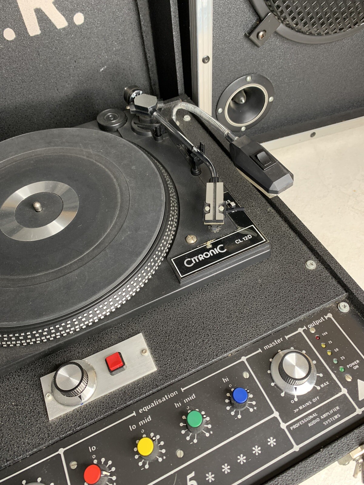 Citronic CL12D Decks Speakers Styluses + Cables DJ Turntable Record