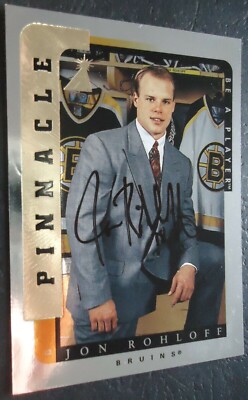 207 Jon Rohloff Boston Bruins Pinnacle NHL 1996/97 Original Signed