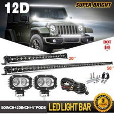 Combo 50 20 Led Light Bar 4 Spot Pods Offraod Driving Fit Jeep Wrangler Jk Combo 50 20 Led Light Bar 4 Spot Pods Offraod Driving Fit Jeep Wrangler Jk