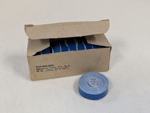 Lot of 10 Rolls ~ Vintage 1/2" Rotex Labeling Embossing Blue Tape