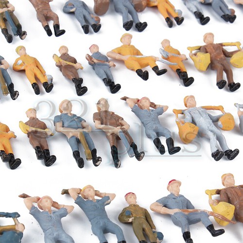 50 Stk Modellbau Figuren 1:50 Miniatur Bauarbeiter Maßstab 1:48 Zubehör Menschen - Bild 4 von 4
