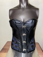 Faux Leather Denim Corset