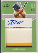 ROB GORDON 2020 Leaf Perfect Game PG PATCH AUTO /25 JACKSONVILLE ST