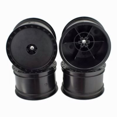 DE Racing - Black Borrego Rear Buggy Wheels for the  Associated B4-B44 (4pcs)