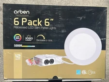 12 Pack 6 Inch 5CCT Recessed Ceiling Dimmable LED Panel Light with Junction Box