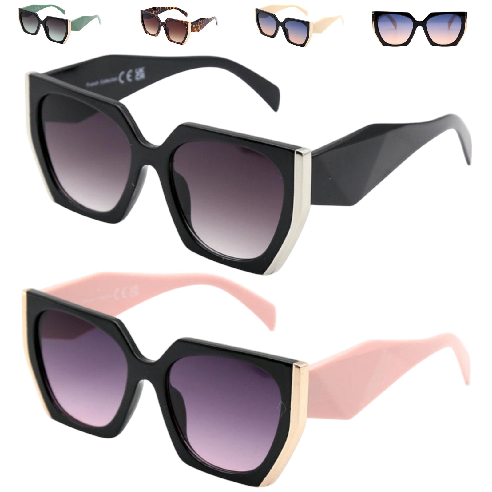 Stylish Retro Cat Eye Sunglasses for Women with Metal Accents UV400 Protection  -image