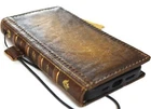 Genuine Leather case Fit Iphone 14 16 17 15 Pro Max Wallet Bible Book Air Ston E
