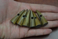 6 PCS BUFFALO HORN TOGGLE SEWING 2 HOLE BUTTONS CRAFT 1 1/2" #T-241