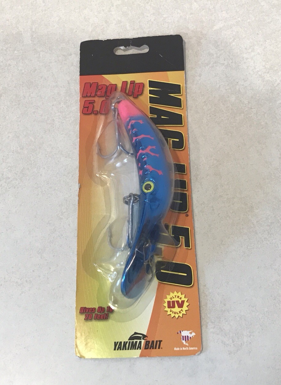 MAG LIP 5.0 UV Yakima Bait Co. CLIFF HANGER Plug Lure Metallic Blue Pink USA