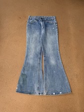 Vintage 80 s Levi s 684 Orange Tab Bellbottom Flare Faded Denim Jeans Size 29x29