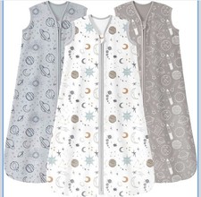 Baby Sleep Sack 6-12 Months 3 Pack 100 Cotton Lightweight 0.5 TOG Wearable ...