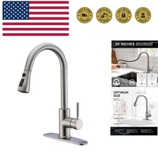 Single Handle High Arc Brushed Nickel Pull Out Kitchen Faucet,Single Level St...