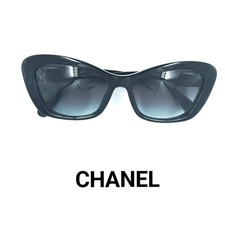CHANEL Sunglasses Black  Gold Asian Fit Made in Italy Women's
