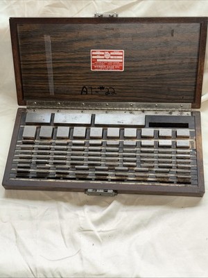 Vintage Starrett Webber Model SCS81A Grade 3-2 Gage Block Set 81 Pieces 10/19/76