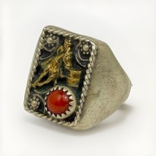 Native American 925 Sterling Silver Barrel Racer Ring, Size 10