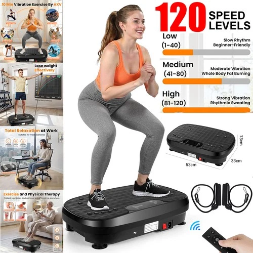 Vibrationsplatte 120 Stufen 5 Programme -Kompakt für Zuhause Ganzkörpertraining - Bild 1 von 13