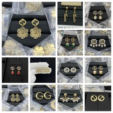 Women's Classic fashion Metal Earrings Relief Letter Earstuds Ornaments