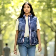 NWT Old Navy Girls XXL 16 Frost Free Blue Snowflake/Pink Reversible Puffer Vest