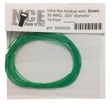 NCE 255 5240255 Ultra-Flex Hookup Wire - 32AWG 0.023" dia - 10ft - Green