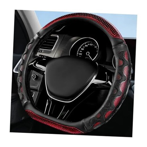 Car Steering Wheel Cover, Anti-Slip Breathable Steering Wheel Protector Red - Picture 1 of 7