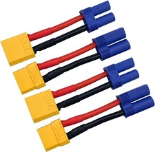 2Pairs XT90 Plug to EC5 Male Female Connector EC5 to XT90 Adapter for RC FPV
