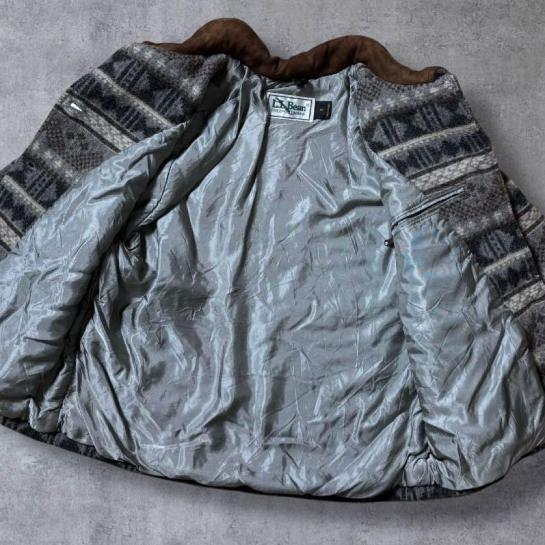 L.L.Bean Wool Native Pattern Jacket 80s Geometric… - image 9