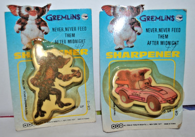 VINTAGE 2 GREMLINS SHARPENER 1984 NOC