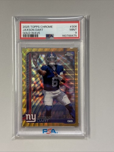Jaxson Dart [Gold Wave Refractor] #306 2025 Topps Chrome card
