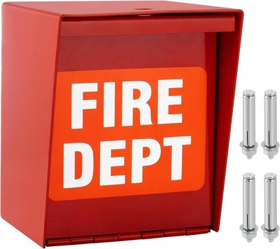 Red Heavy Duty Steel Fire Department Box Emergency Key Access Box with Lock Hole